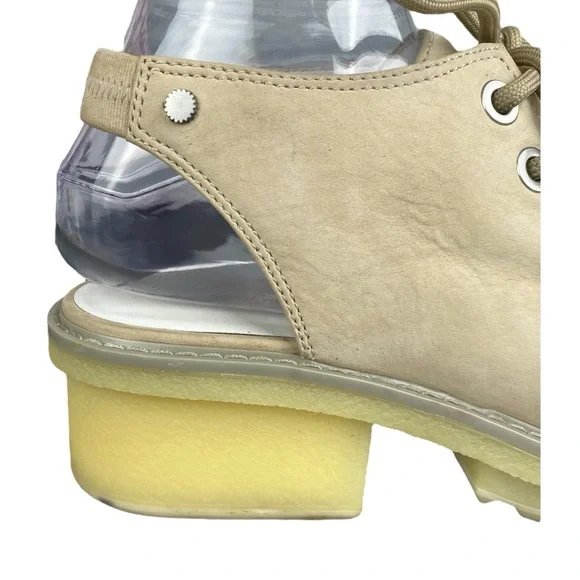 Phillip Lim Open-Toe Platform Chunky Sandal Lace-Up Ivory Beige Leather Boho - Picture 4 of 10